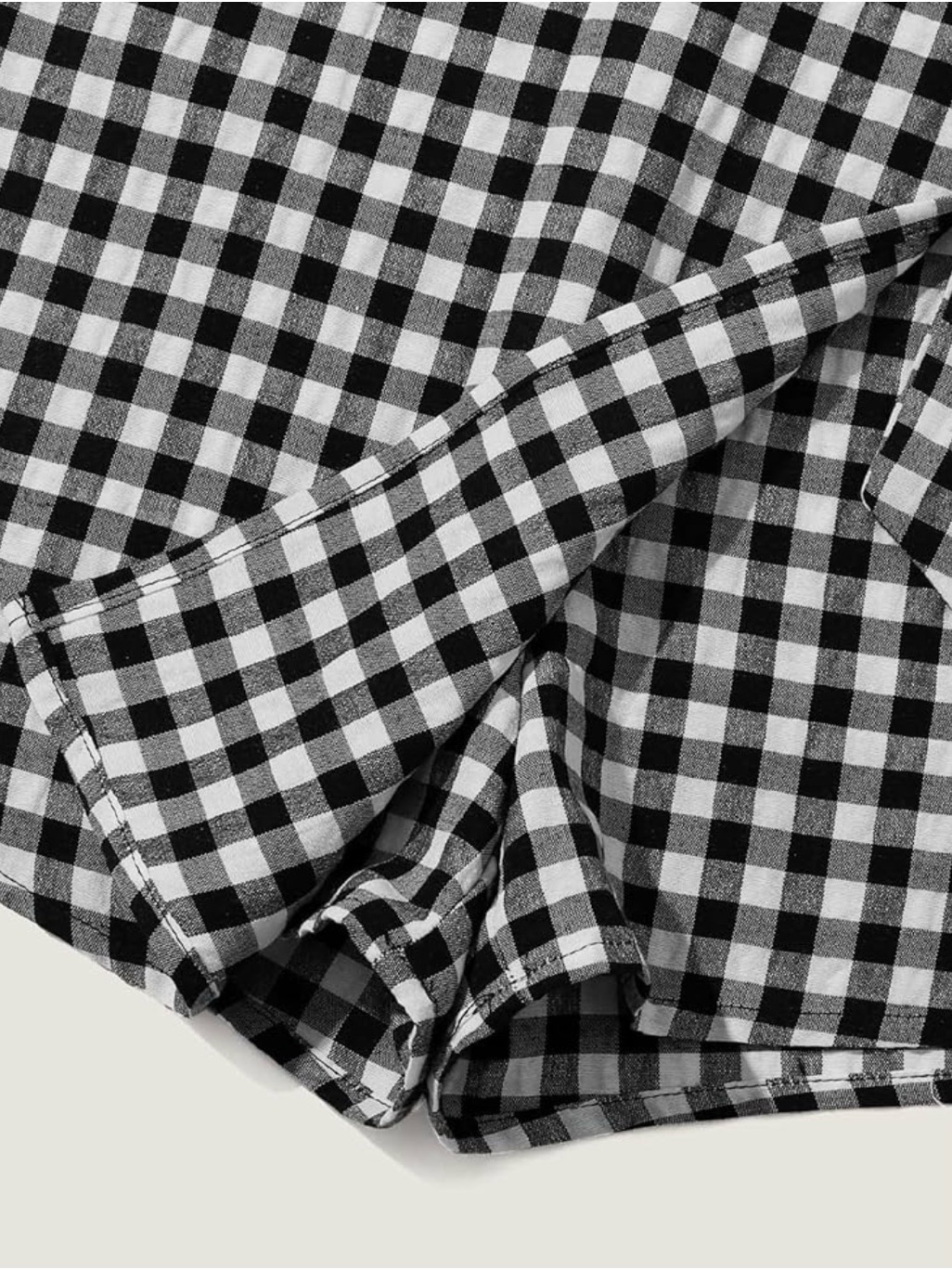Nwt Black & White Gingham Wrap Mini Skort With Side Tie — image 4 of 6